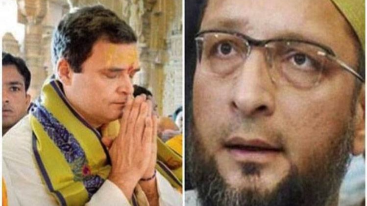 मंदिर दर्शन पर ओवैसी ने उठाए सवाल