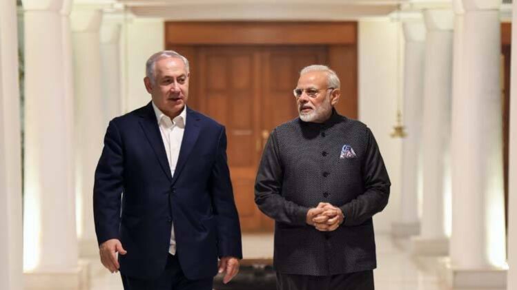 इजरायली पीएम बेंजामिन नेतन्याहू और भारत के प्रधानमंत्री मोदी