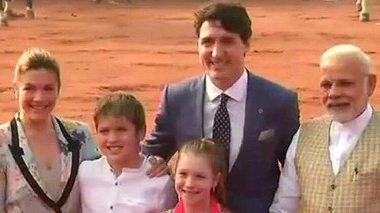 पीएम मोदी ने जस्टिन ट्रूडो और उनके परिवार का किया स्वागत