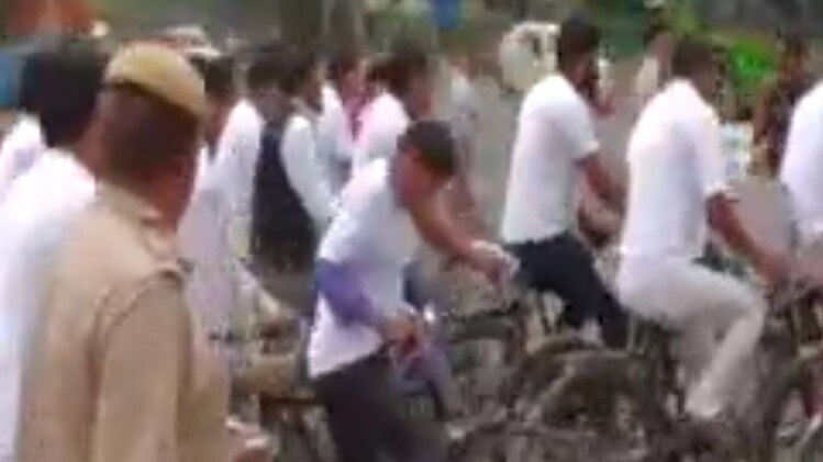 विजय गोयल की साइकिल रैली