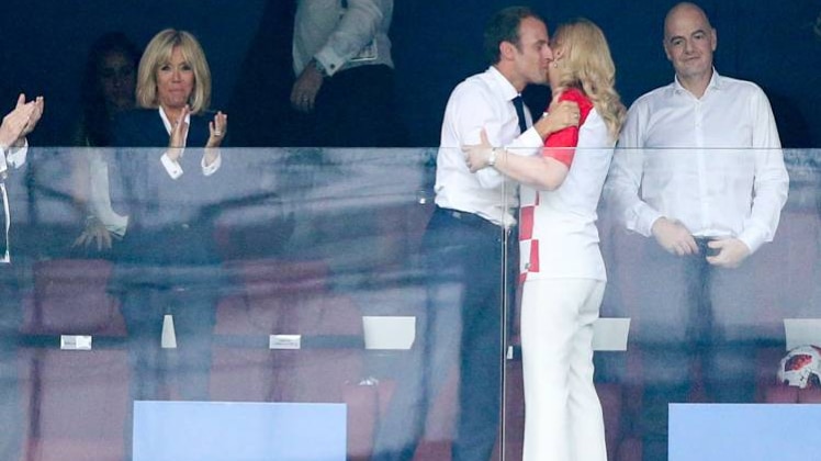 मैक्रों ने क्रोएशियाई राष्ट्रपति को लगाया गले