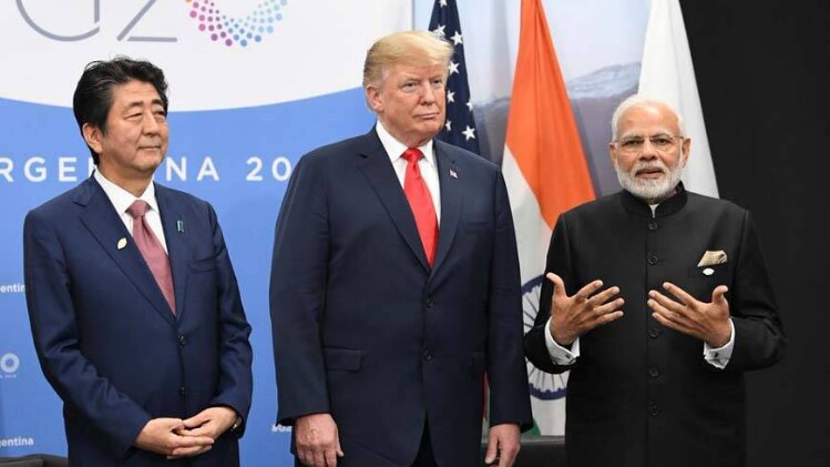 पीएम मोदी, शिंजो आबे और ट्रंप