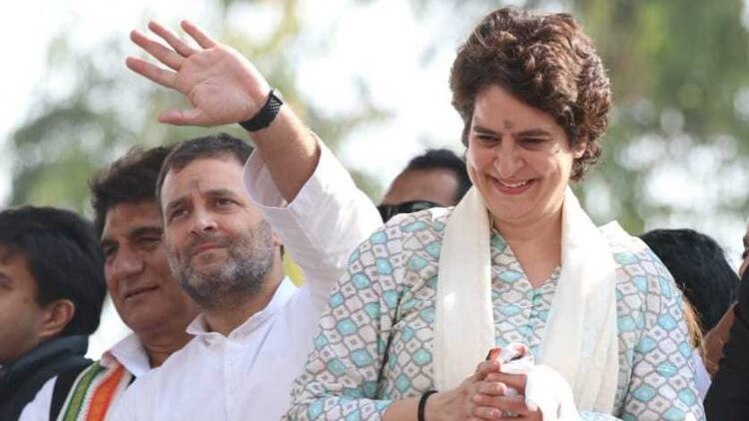 राेड शो के दौरान राहुल गांधी और प्र‍ियंका गांधी