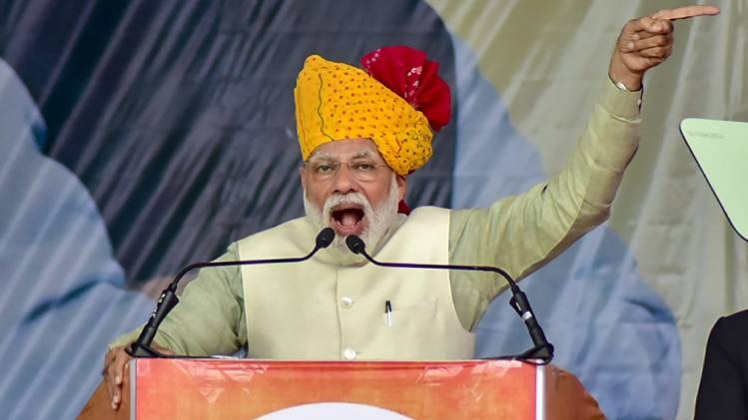 PM मोदी टोंक में 23 फरवरी, 2019 को एक जनसभा को संबोधित करते हुए. (फोटो- PTI)
