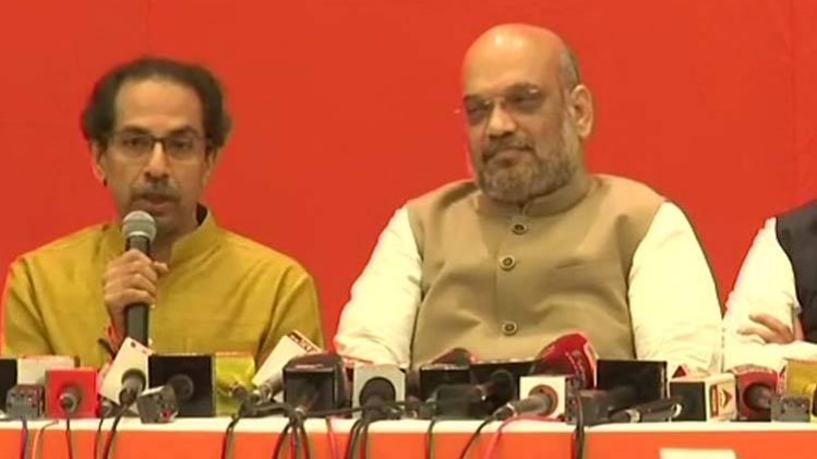 अमित शाह-उद्धव ठाकरे की प्रेस कॉन्फ्रेंस (ANI)