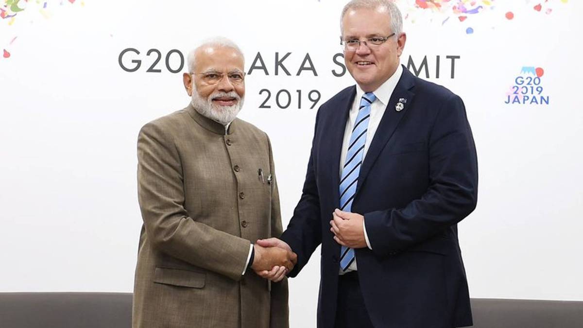 पीएम मोदी और ऑस्ट्रेलिया के पीएम स्कॉट मॉरिसन (फोटो- @narendramodi)