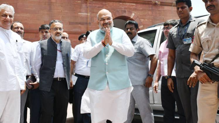 अमित शाह गृ‍ह राज्य मंत्री का पद संभालने से पहले(फोटो-चंद्रदीप कुमार)