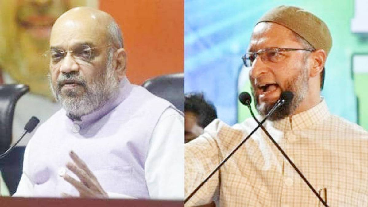 अमित शाह और अकबरुद्दीन ओवैसी