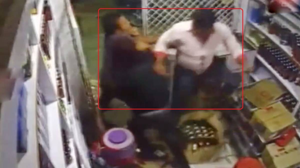 शराब की दुकान में मारपीट