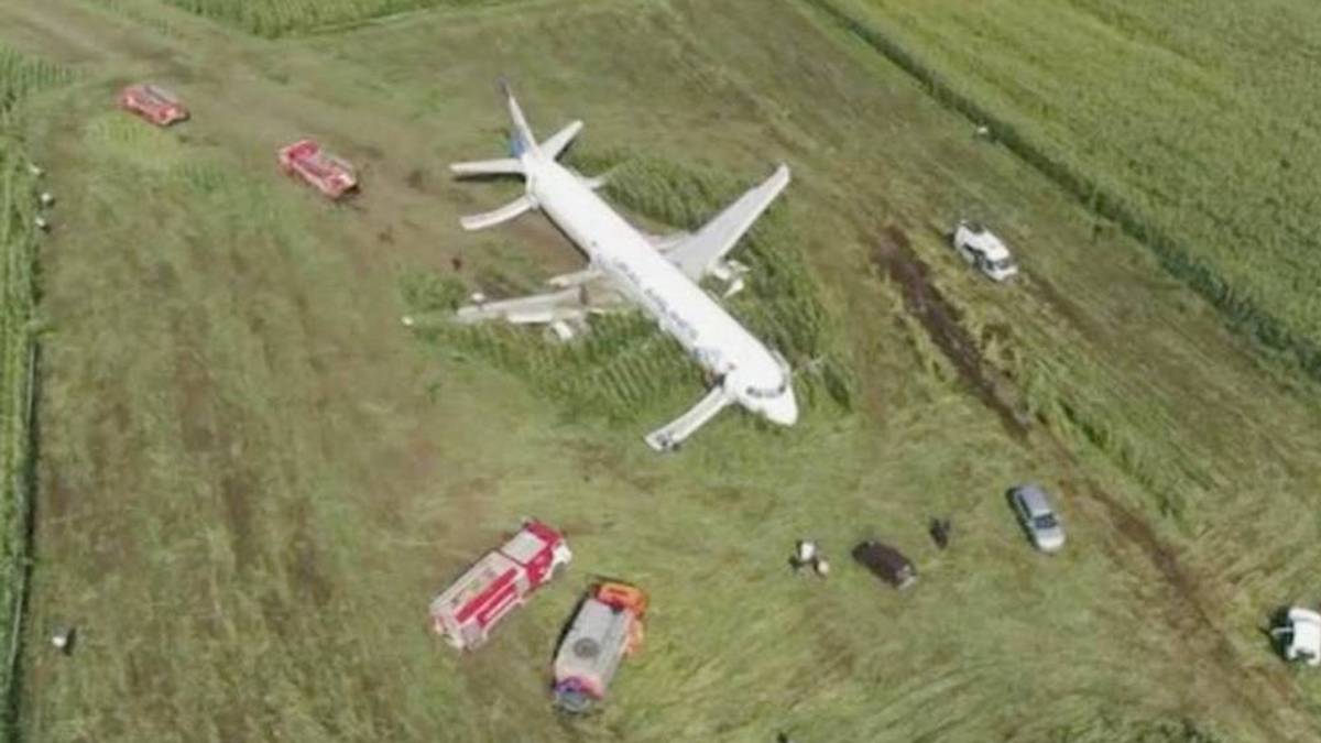 खेत में विमान की इमरजेंसी लैंडिंग