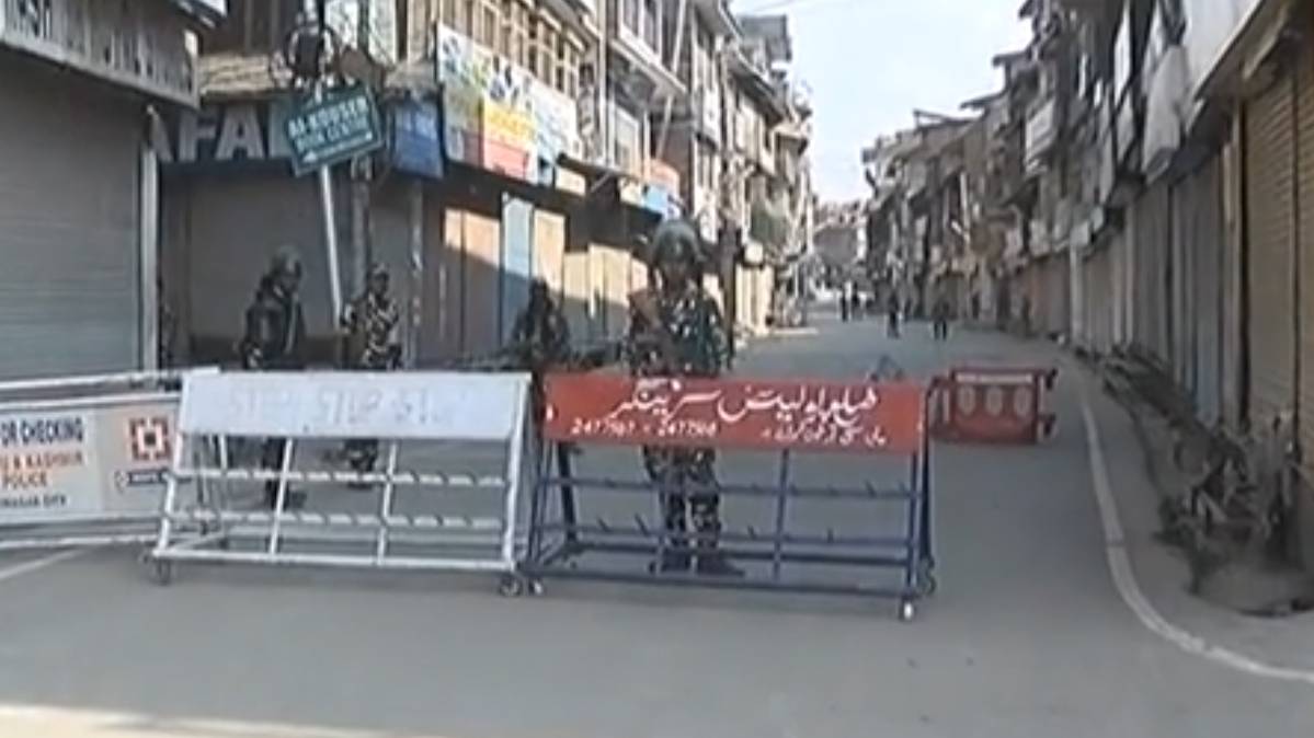 श्रीनगर में सुरक्षा टाइट (फोटो टीवी ग्रैब)