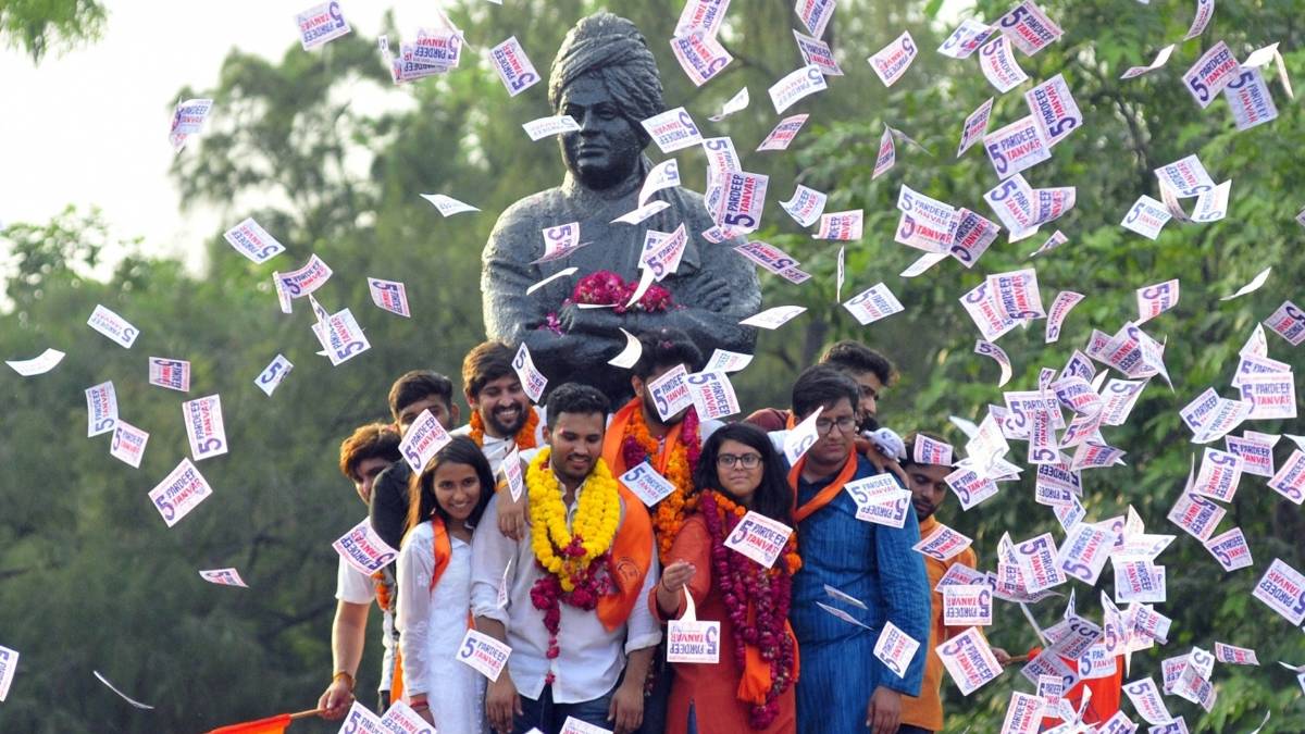 डूसू चुनाव में ABVP का डंका (फोटो-IANS)