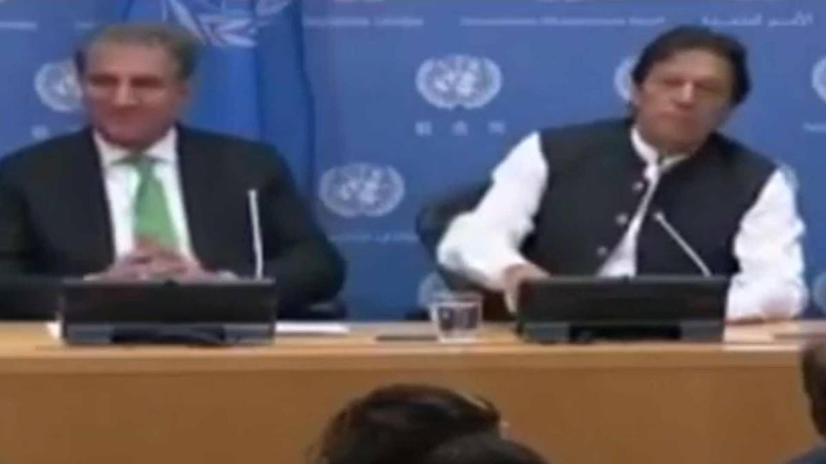 इमरान खान और शाह महबूब कुरैशी (फोटो वीडियो ग्रैब)