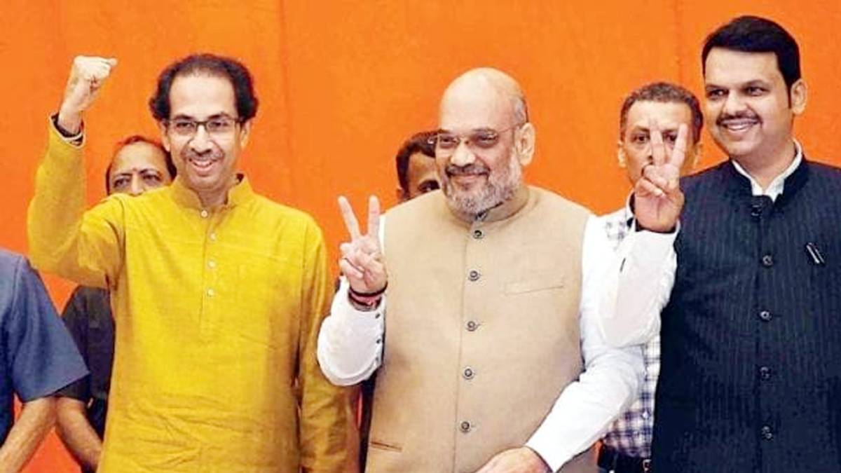 उद्धव ठाकरे, अमित शाह, देवेंद्र फडणवीस (फाइल-फोटो)