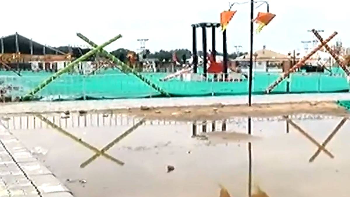 GMDC ग्राउंड में भरा पानी- Video Grab