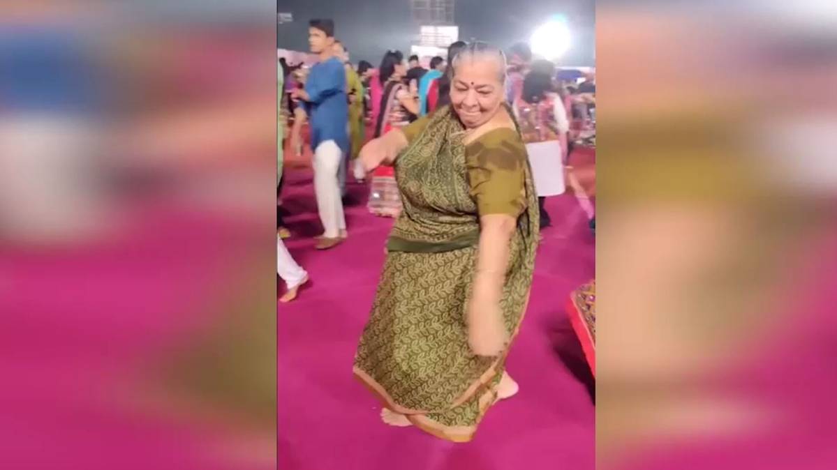 टिकटॉक पर दादी मां का गरबा डांस वायरल(Video Grab)