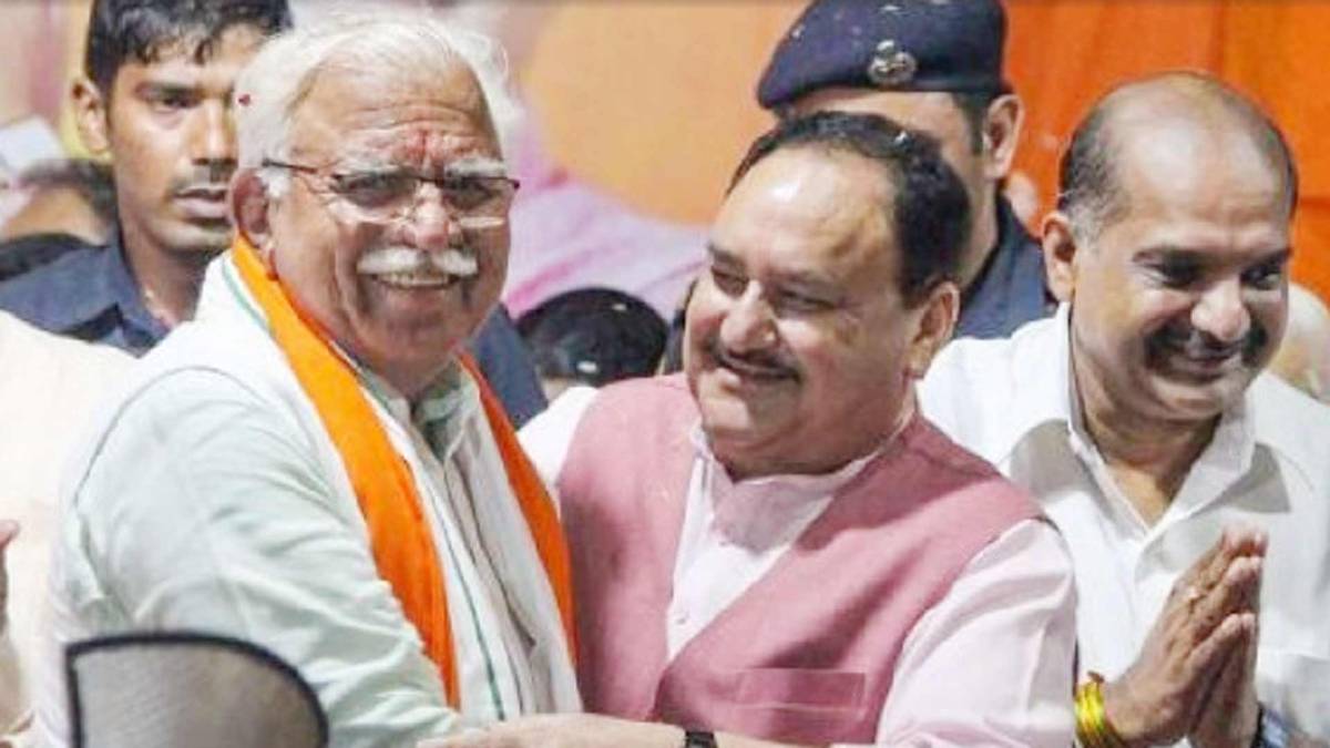 मनोहर लाल खट्टर और जेपी नड्डा