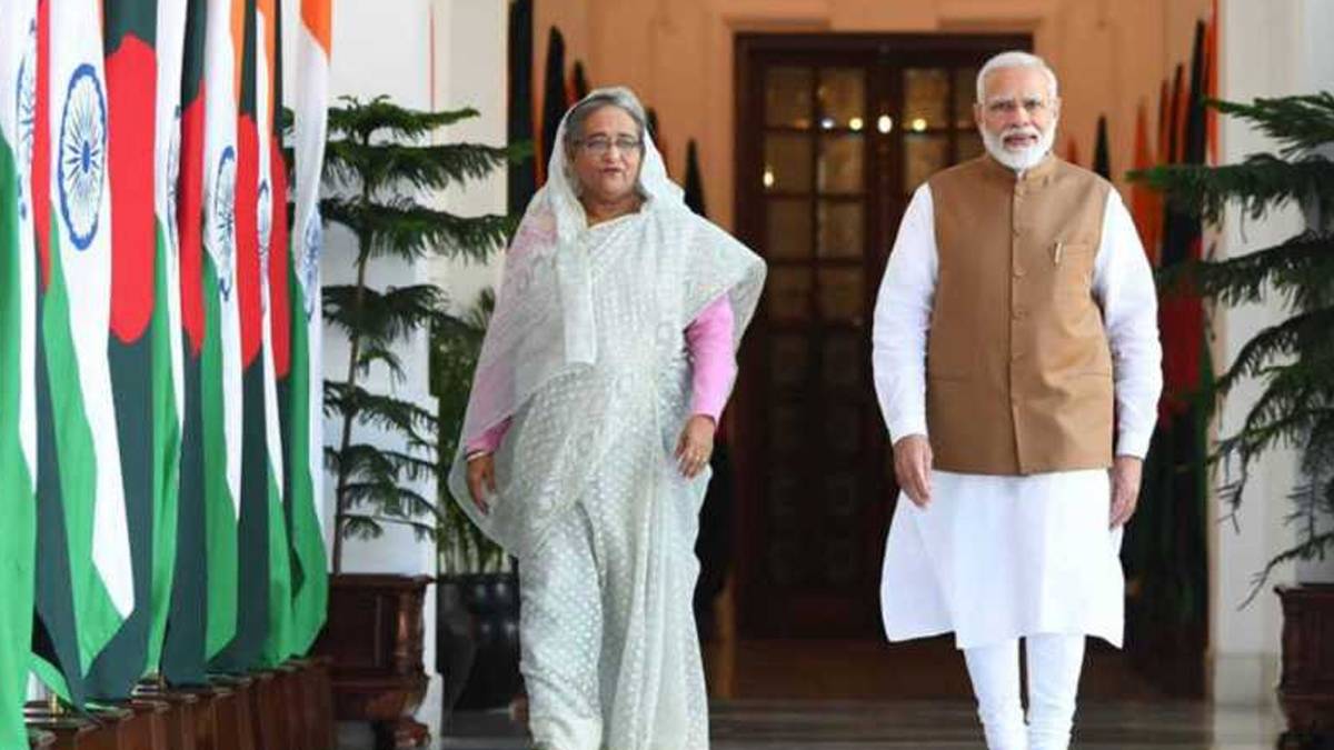 प्रधानमंत्री नरेंद्र मोदी और बांग्लादेश की पीएम शेख हसीना