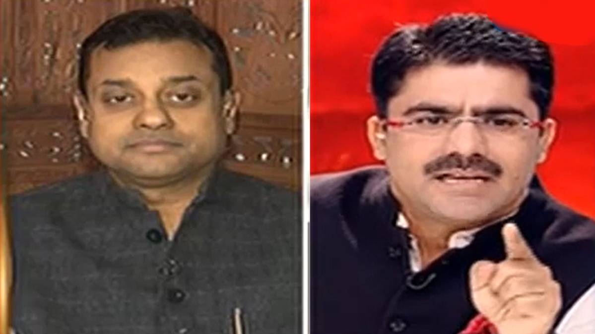 संबित पात्रा और एंकर रोहित सरदाना