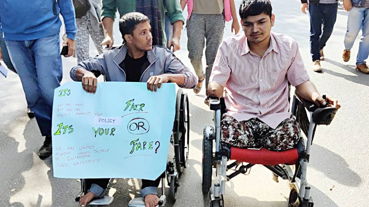 JNU छात्रों का प्रदर्शन (PTI)