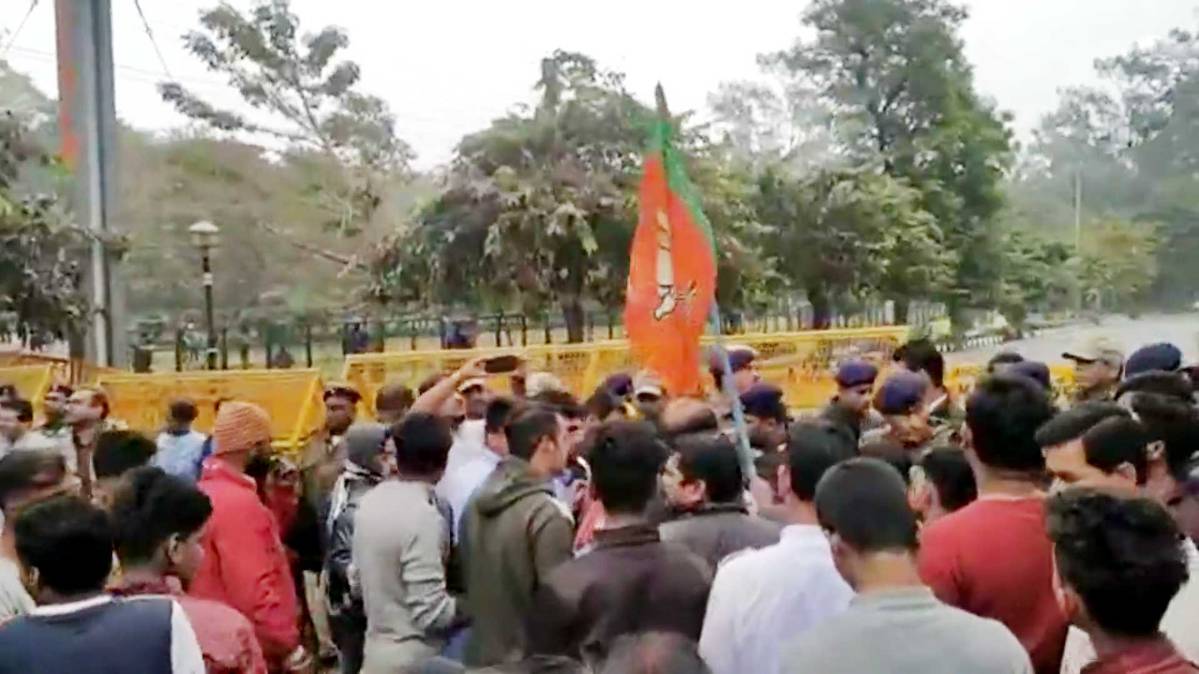 बीजेपी ने किया विरोध प्रदर्शन