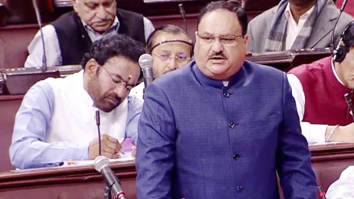 राज्यसभा में जेपी नड्डा(फोटो-RSTV)