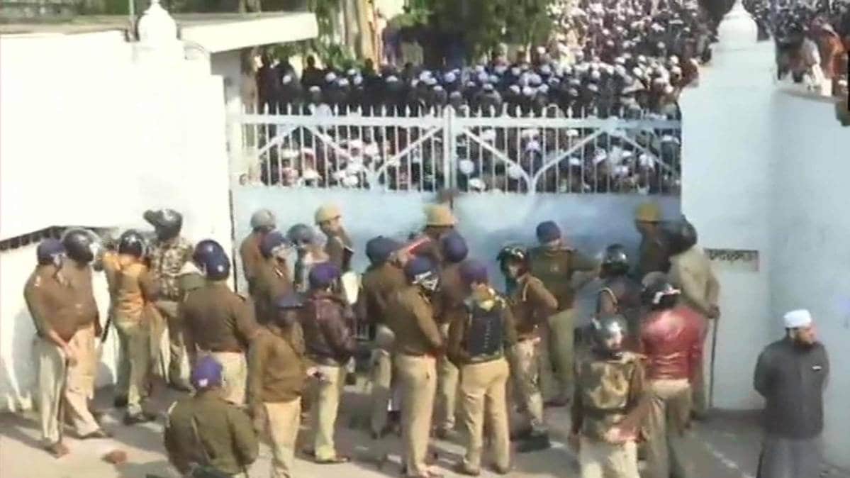 Protests in Nadwa college against Citizenship Amendment Act (Photo ANI)