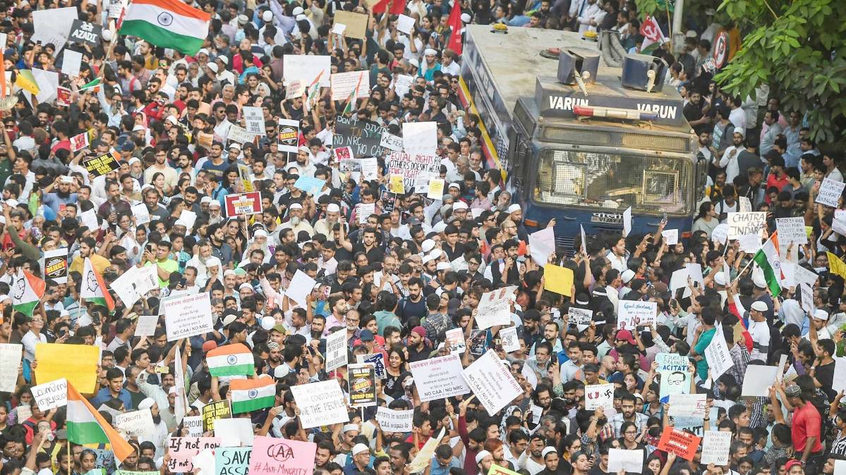 मुंबई के ऐतिहासिक अगस्त क्रांति मैदान में नागरिकता संशोधन कानून के खिलाफ प्रदर्शन (फोटो-PTI)