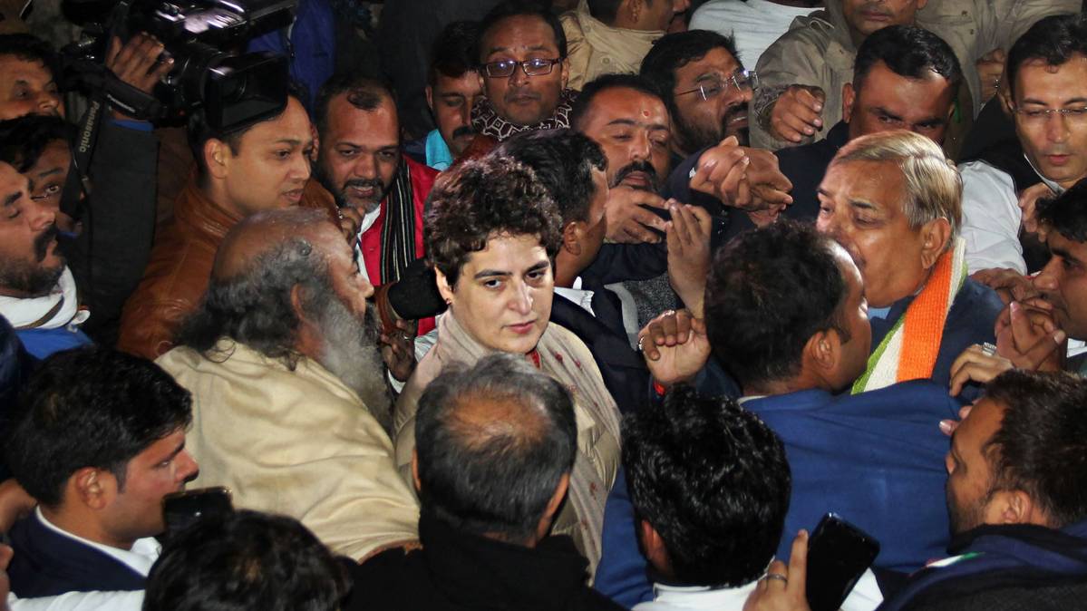 Priyanka Gandhi in Lucknow (PTI Photo)