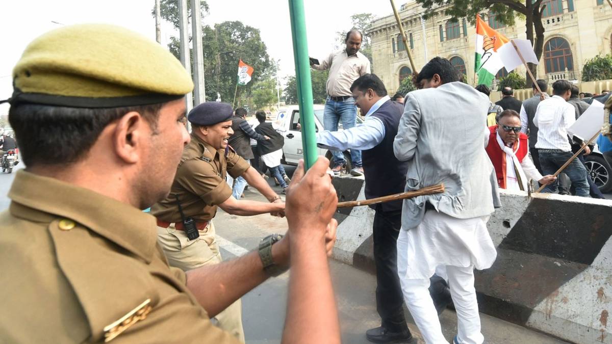 पीड़िता की मौत पर कांग्रेस का हंगामा