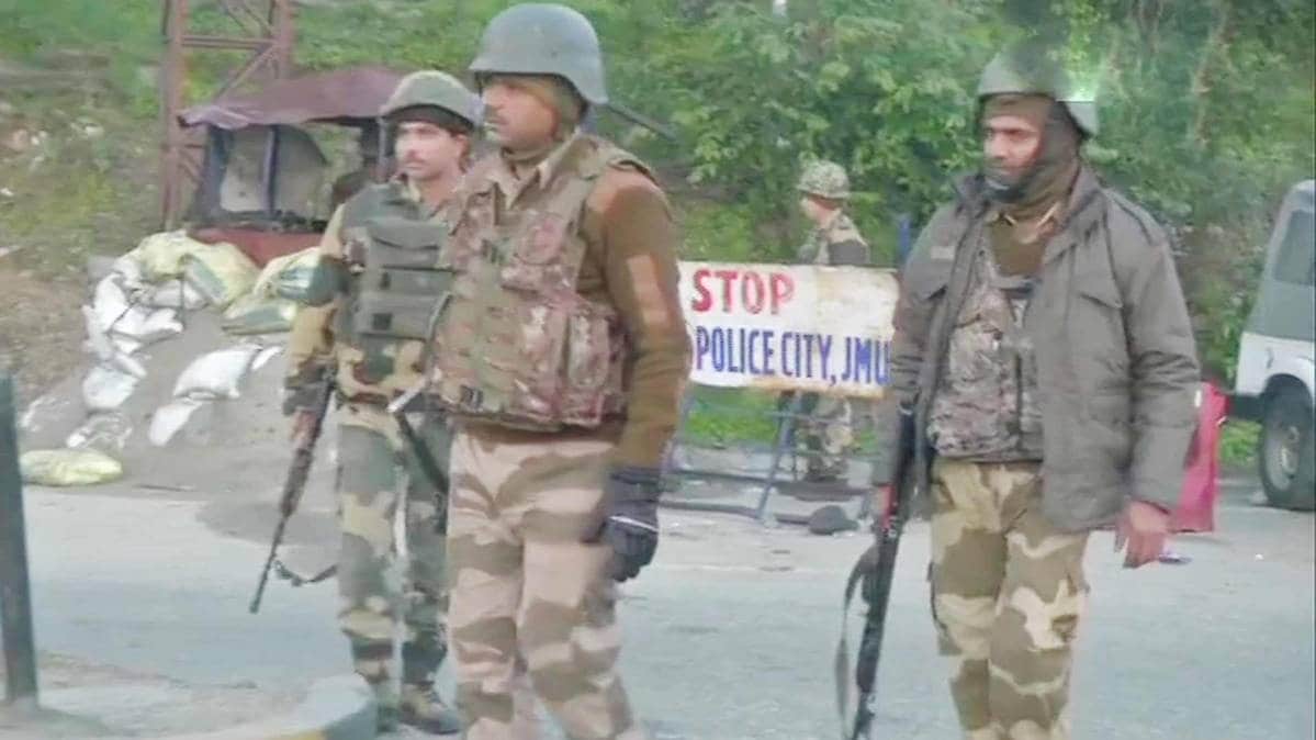 Jammu-Srinagar National Highway closed after firing in the area.(Photo ANI)