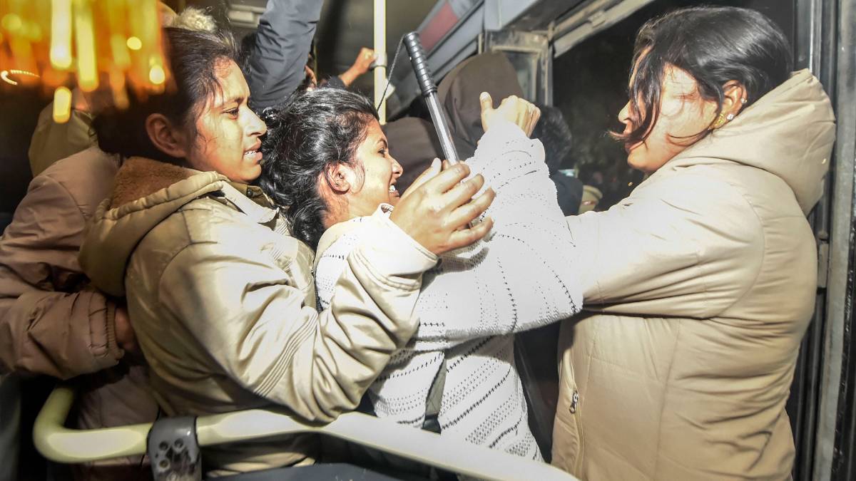 JNU हिंसा पर छात्र आंदोलन तेज (फोटो-PTI)