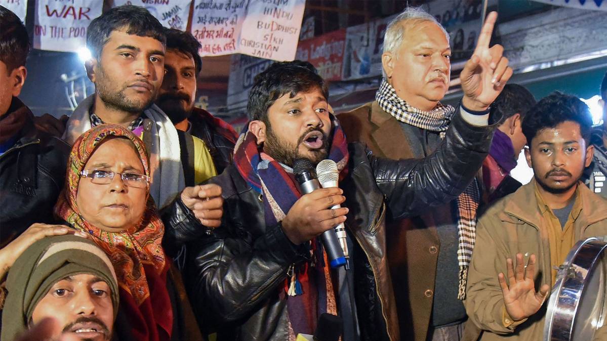 शाहीन बाग में कन्हैया कुमार (File photo/PTI)