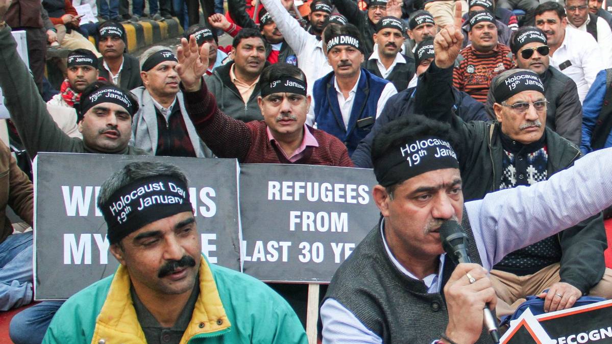 Protest by Kashmiri Pandits (PTI)