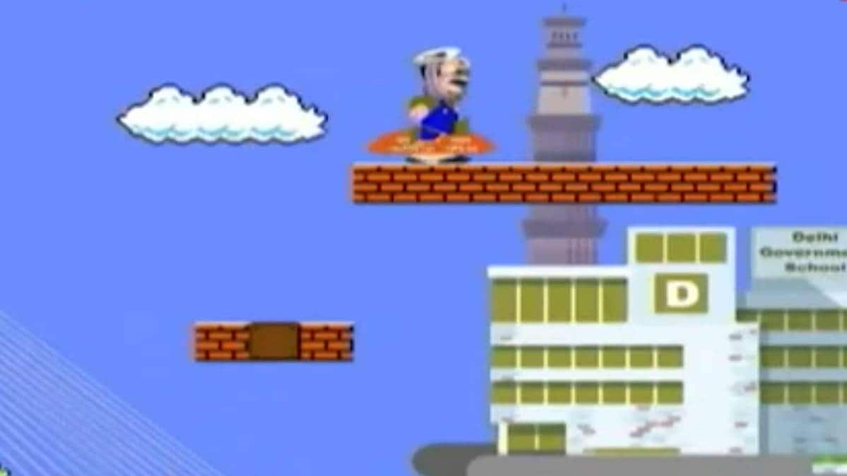 अरविंद केजरीवाल का मारियो अवतार (फोटो TV Grab)