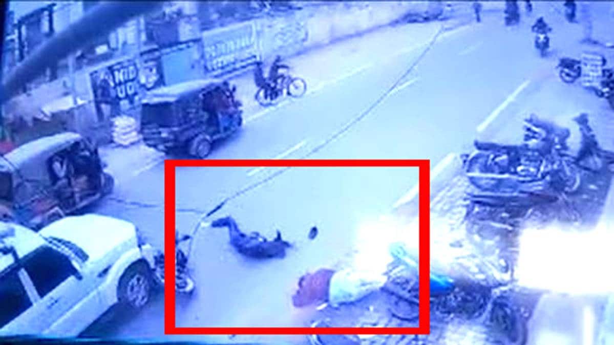 स्कॉर्पियो ने बाइक सवार को मारी टक्कर