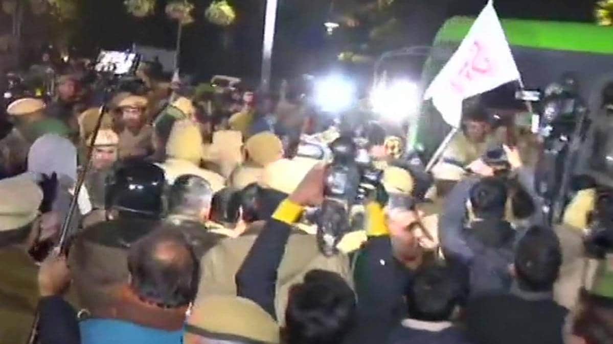 Jawaharlal Nehru University students hold protest at Mandi House (Photo ANI)