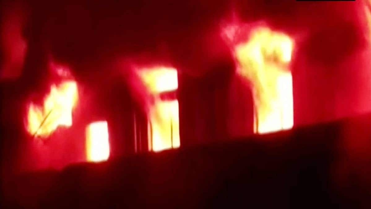 Fire broke out at a building in Bhiwandi, earlier today. 6 fire tenders at the spot; fire fighting operation underway.