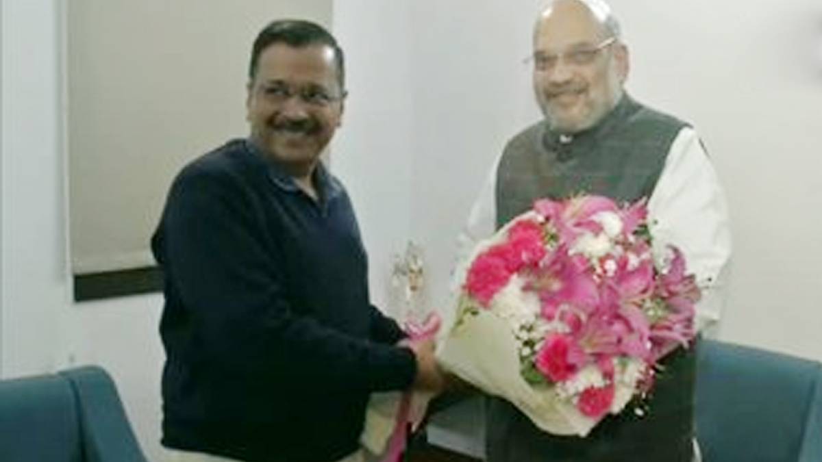 अमित शाह से मिले केजरीवाल (ANI)