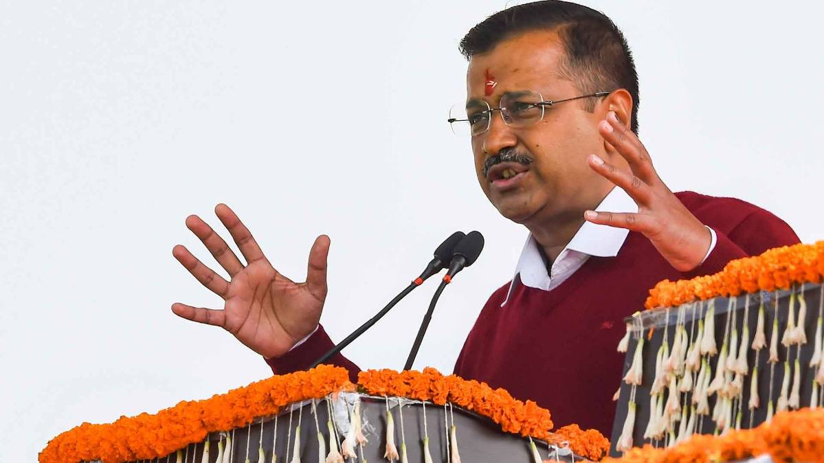 अरविंद केजरीवाल ने दिया भाषण (फोटो-PTI)