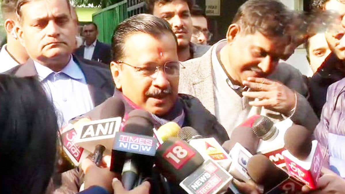 Delhi CM Arvind Kejriwal: I appeal to all, specially to the women, to cast their votes today. (Photo: ANI)