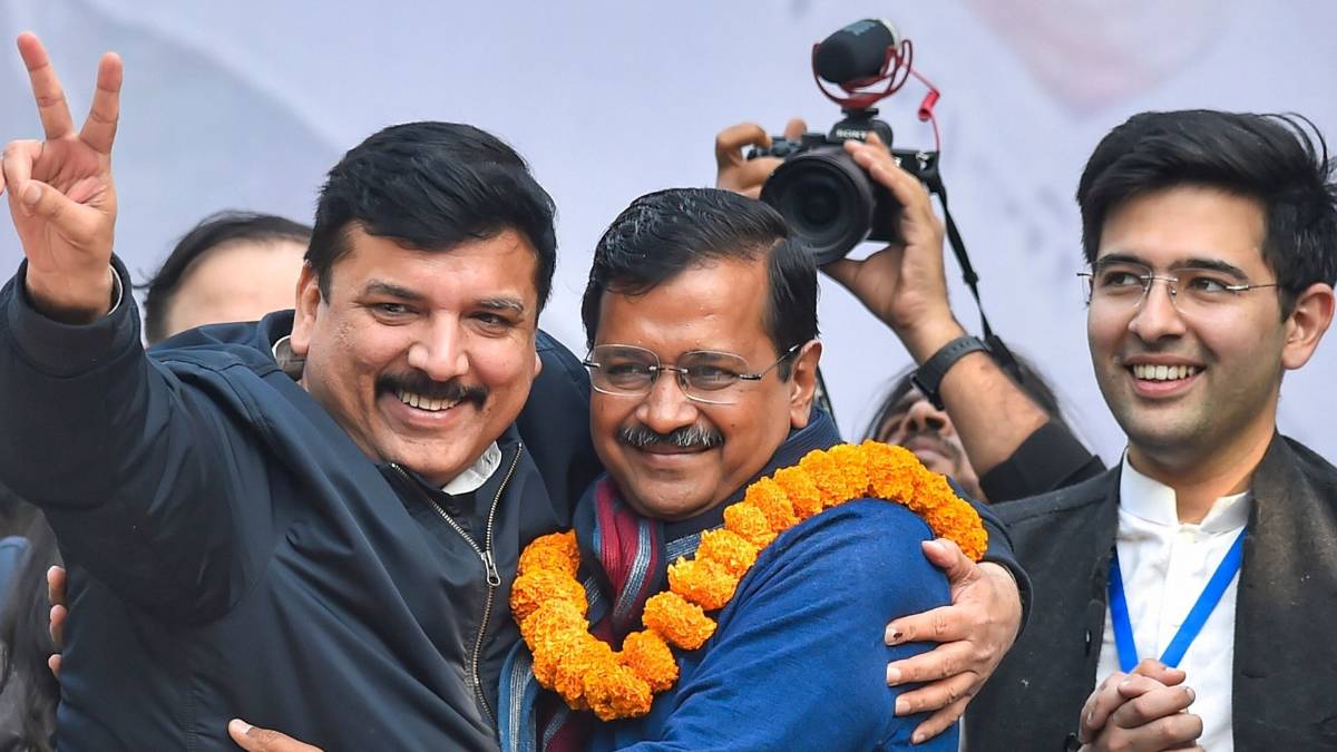 दिल्ली चुनाव 2020 में जीत के बाद सीएम अरविंद केजरीवाल (फाइल-पीटीआई)