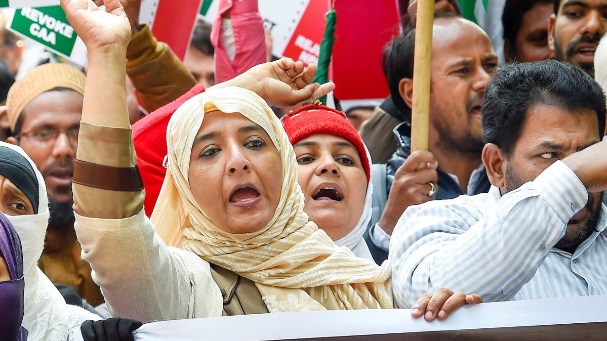 CAA के खिलाफ जंतर- मंतर पर धरना (PTI)