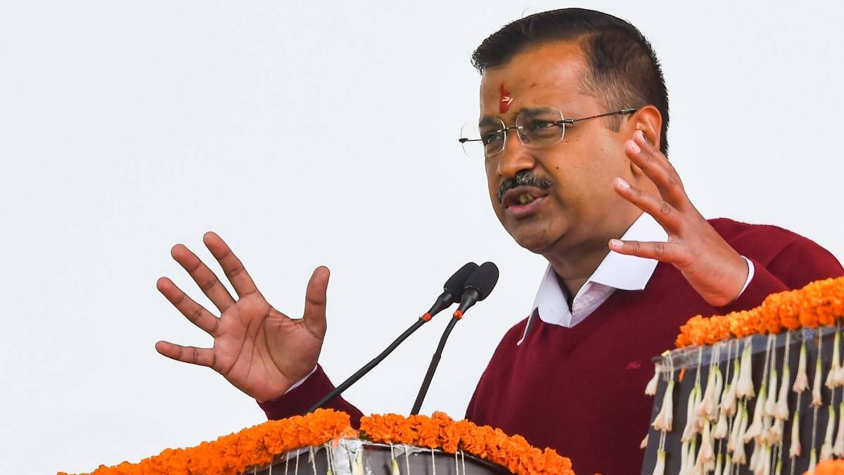 शपथग्रहण समारोह में अरविंद केजरीवाल (फाइल-पीटीआई)