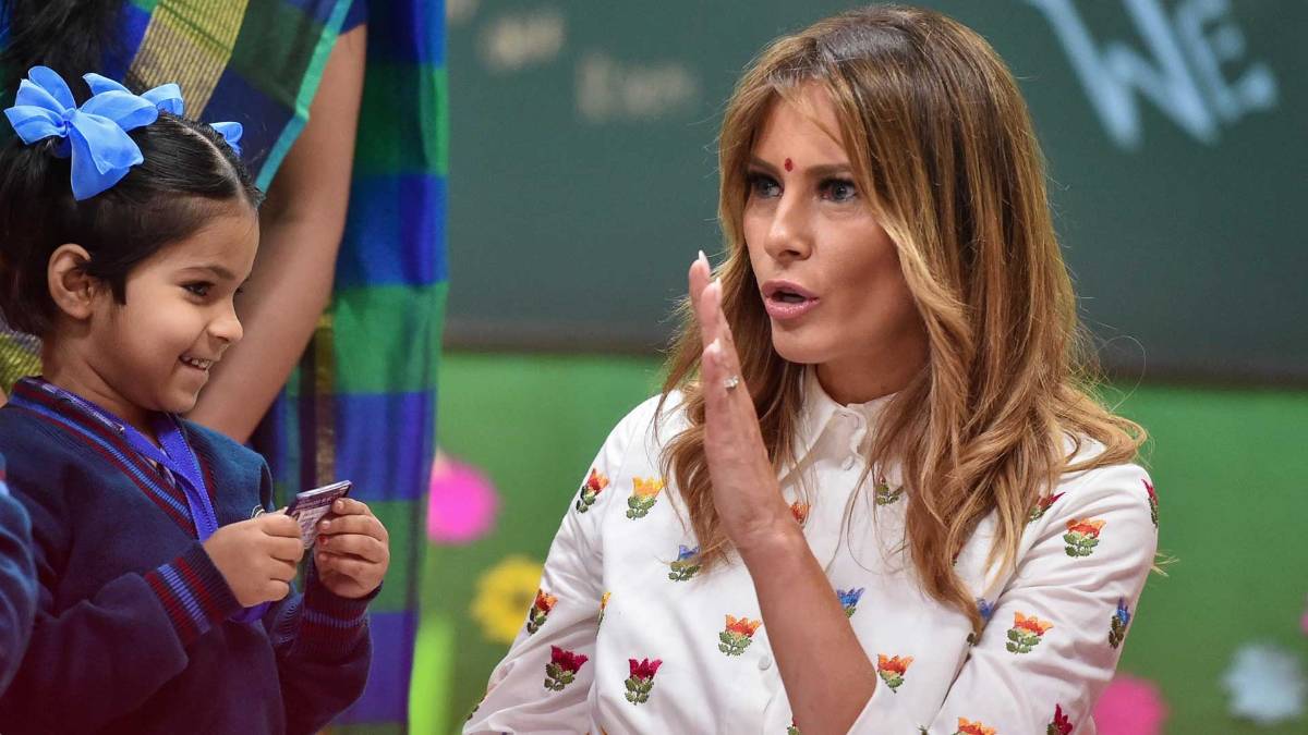 Donald Trump India Visit Day 2: मेलानिया ट्रंप हैप्पीनेस स्कूल पहुंचीं