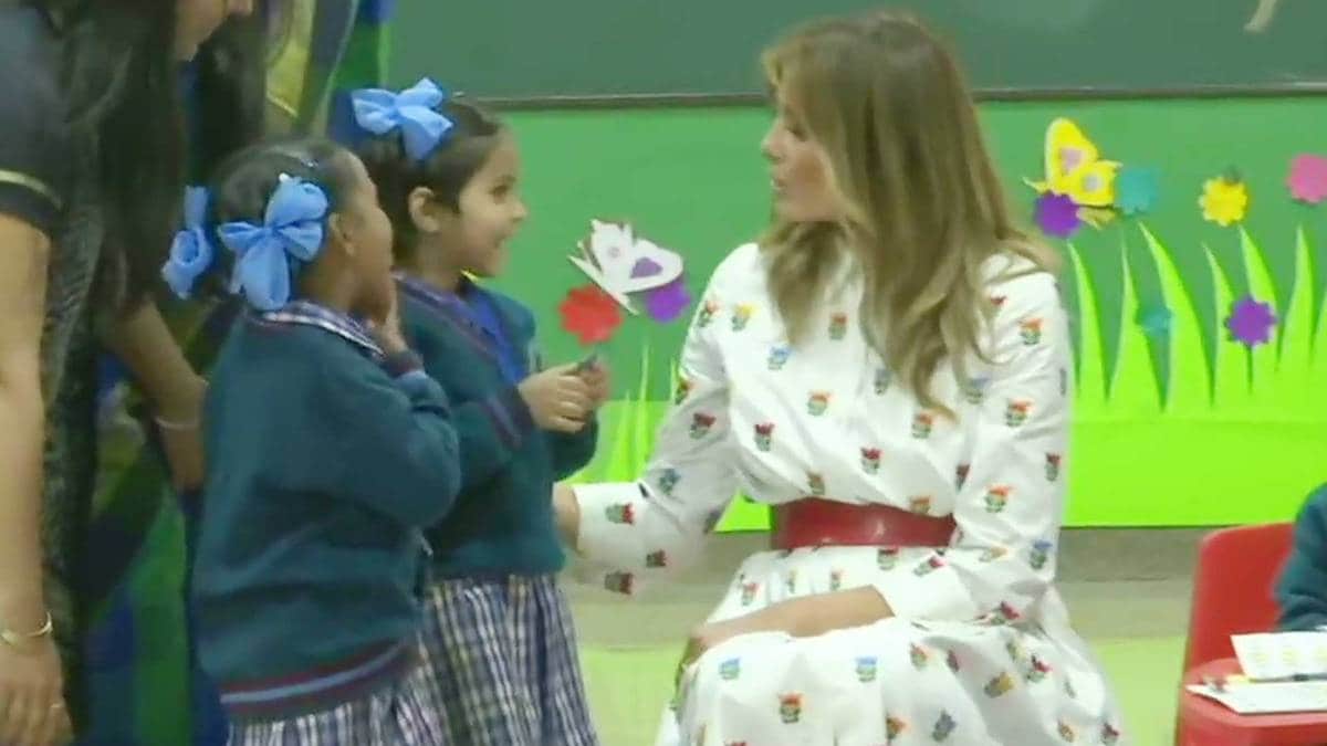 Donald Trump India Visit Day 2: मेलानिया ट्रंप ने बच्चों से की मुलाकात