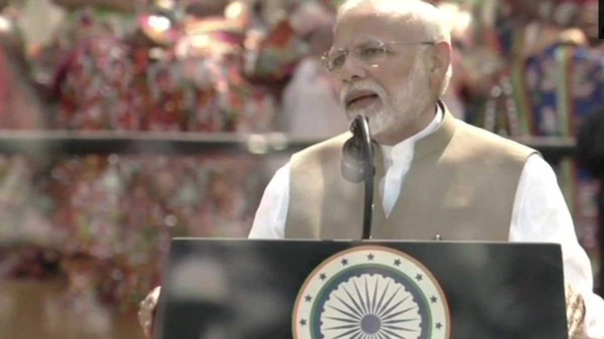 PM Narendra Modi at Motera Stadium (ANI)