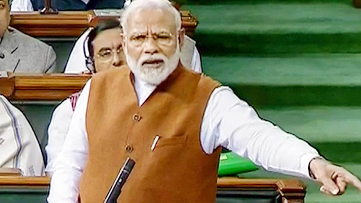 PM Modi speaks in Lok Sabha (PTI)