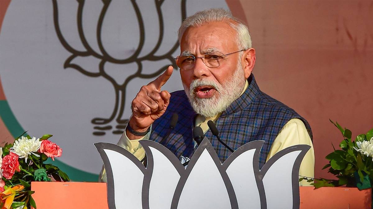 दिल्ली में पीएम मोदी की रैली (PTI photo)