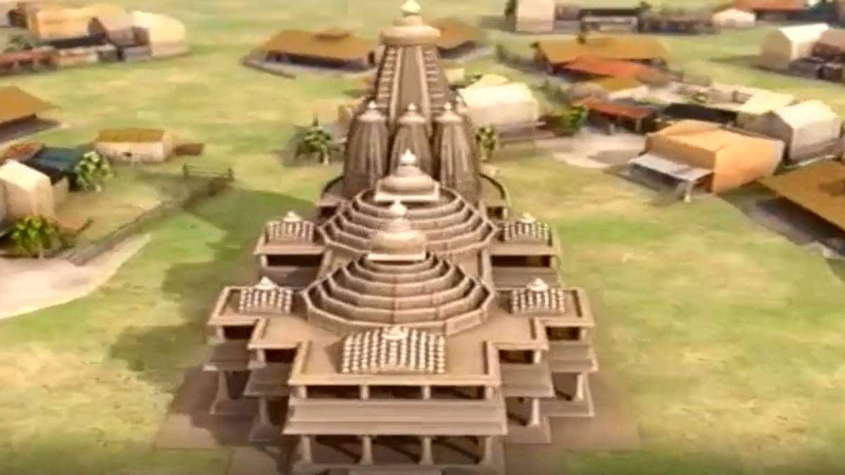 राम मंदिर का ढांचा तैयार(Video Grab)